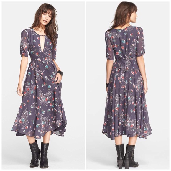 butterfly midi dress